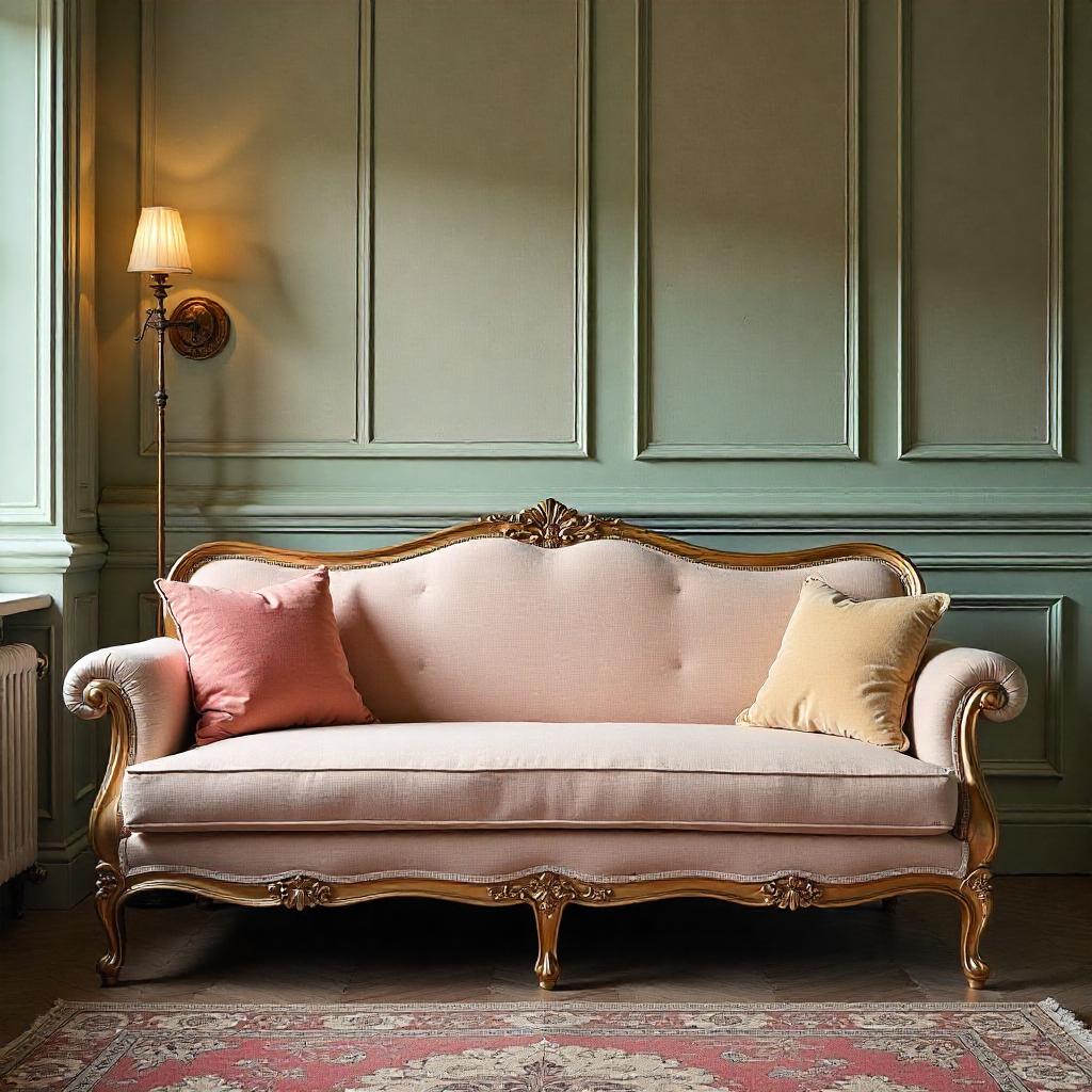 Vintage Blush French Sofa