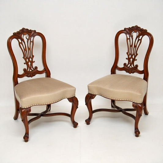 Pair of Antique Dining Chairs – Hand-Carved Elegance