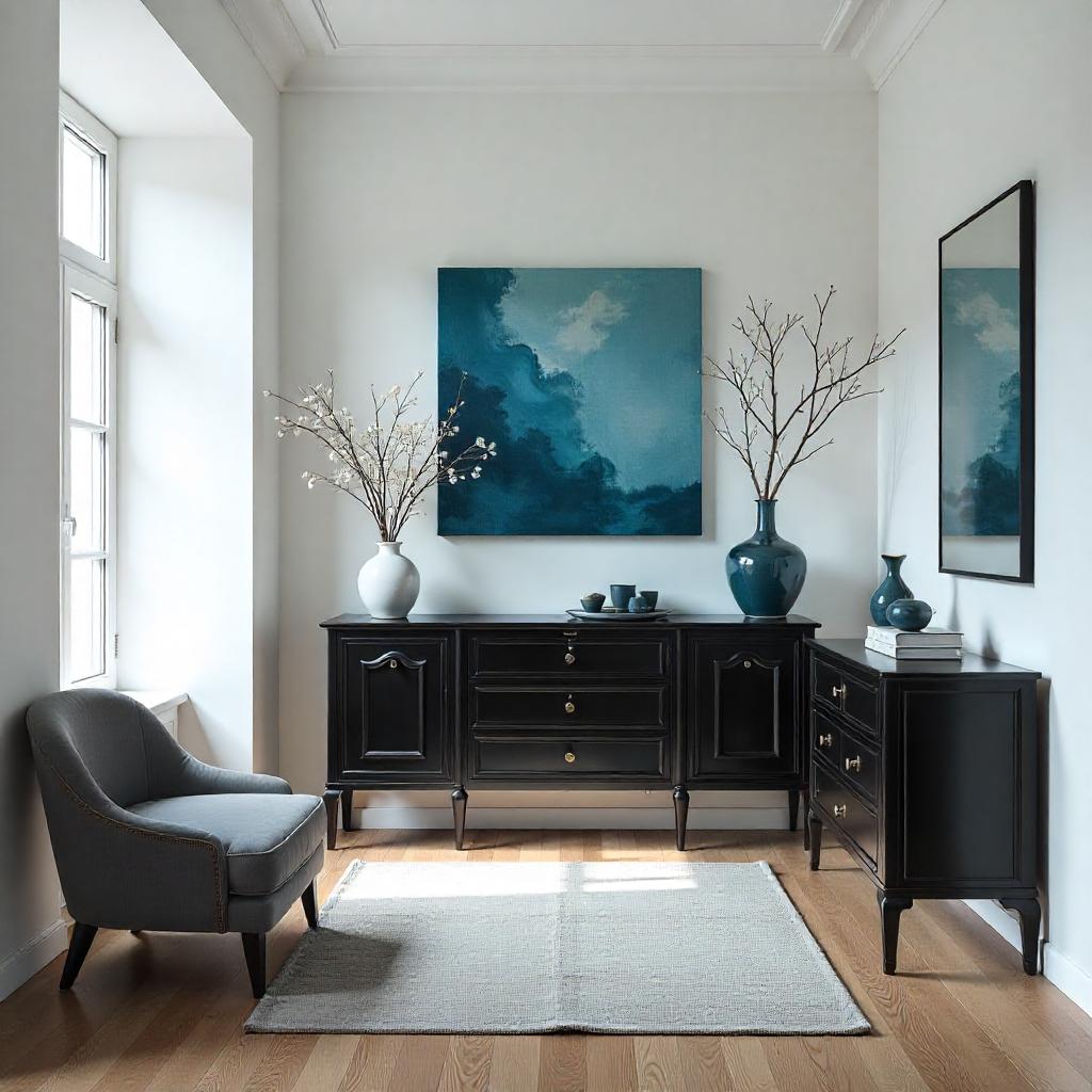 Modern-Classic Black Sideboard Ensemble