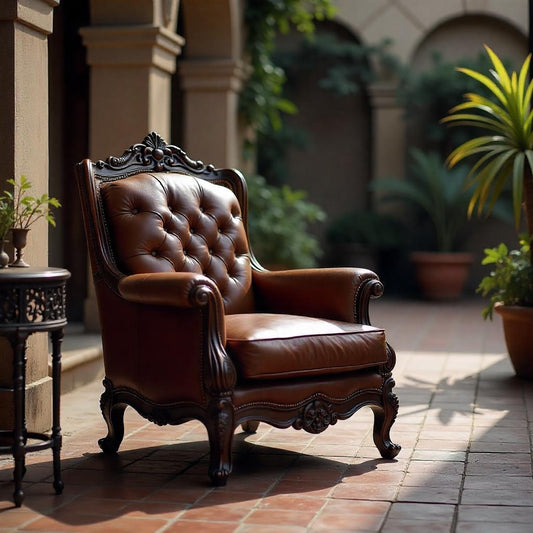 Victorian Tufted Leather Armchair